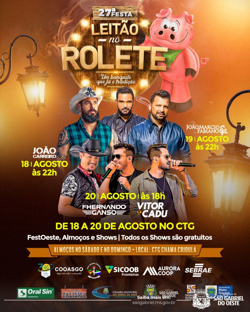 Contagem regressiva Falta uma semana para o início da ª Edição da Festa do Leitão no Rolete